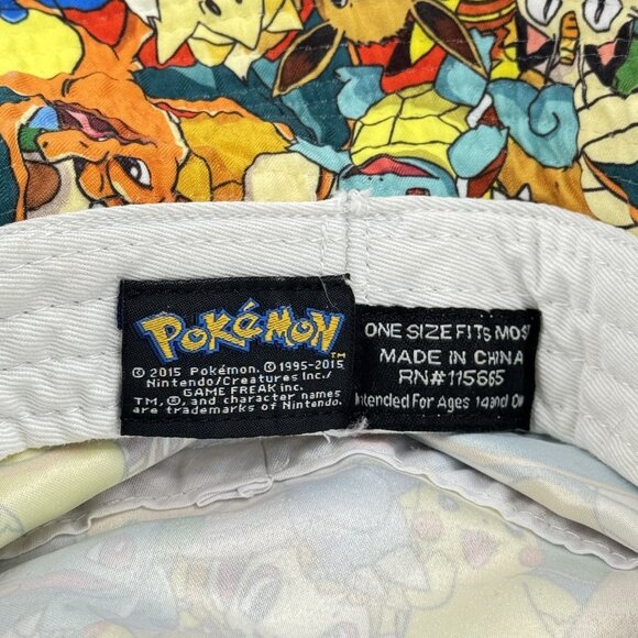 Pokemon Bucket Hat Multi-Character All-Over Print 2015 Gamer One Size Fits Most - Picture 7 of 7